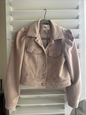 Industry Blush Pink Puff-Sleeve Jean Jacket